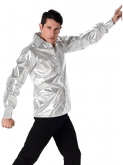 Silver Disco Shirt - Adult Mens Costume 